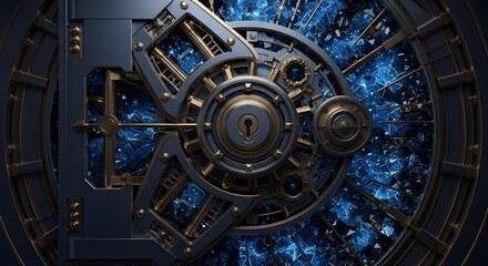 Obraz premium Futuristic Gear Tech System Network