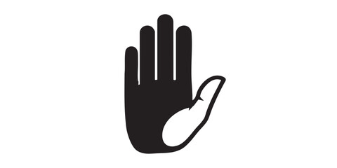 Obraz premium stop hand gesture icon vector