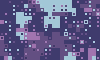 Abstract pixel art background.  Muted purple and blue hues create a calming yet dynamic digital texture. Ideal for website banners, tech presentations, or modern design projects.