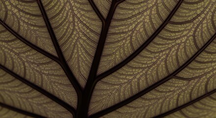 Intricate Veins And Patterns Illuminate The Beauty Of A Leaf's Exquisite Anatomy