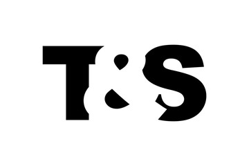 TS logo design in bold style. Black white identity symbol. Modern typography emblem. Corporate branding icon.