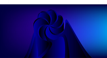 Abstract Vortex in Deep Blue: An intriguing abstract design of swirling, flowing shapes in gradient of deep blue, evoking a sense of dynamism and visual allure.