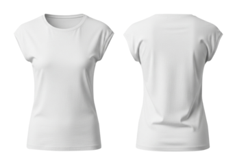 Sleek White T-Shirt Mockup Featuring a Fitted Cut on Display Against a Plain Background