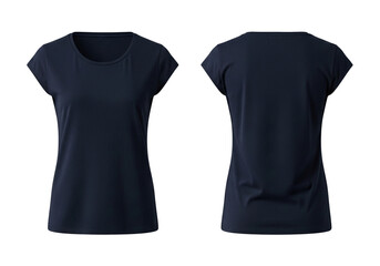Navy Blue T-Shirt Mockup Front & Back Views for Design Showcase