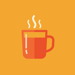 A stylized mug with steam rising from it.