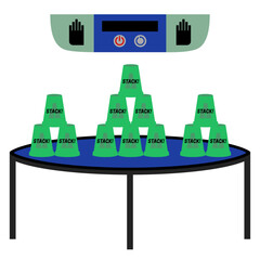 Green Speed Stacks With Table, Mat, and Timer