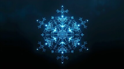 Cyber Snowflake Network
A snowflake design made entirely of circuit lines and glowing nodes, symbolizing data connectivity and digital beauty.