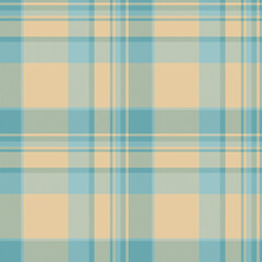 Classic plaid pattern in soothing blue  beige tones. Versatile for backgrounds, textiles, fashion, and design projects. Evokes comfort, warmth and tradition.
