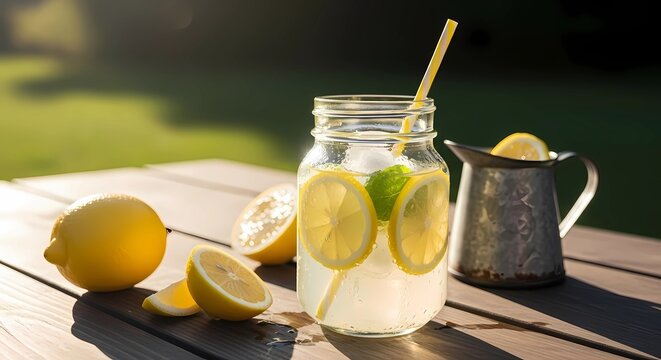 cocktail with lemon and lime