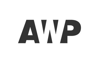 AWP logo design. Initial letter A W P bold font style for tech startups, consulting, corporate branding. Creative company name, headlines typography identity, trendy logotype.