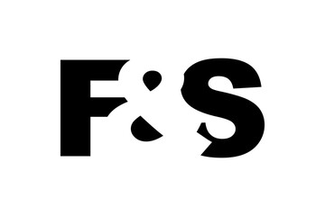 FS logo design in bold style. Black white identity symbol. Modern typography emblem. Corporate branding icon.