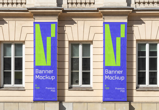 Two Tall Vertical Banner PSD Mockup