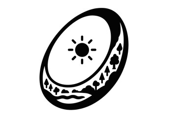 Ringworld Icons. Solid style icons of Ringworld: artificial world, sun in center, inner surface, vast scale, megastructure arc,