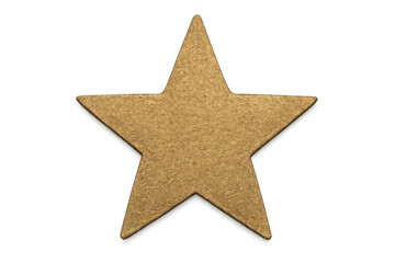Obraz premium Gold five-pointed star shape creating a symbol for success, quality, achievement, and rating, on transparent background