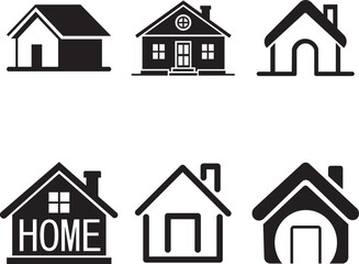 Minimal House Icons — Multi-View and Style Variations for UI Design