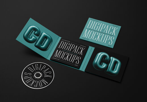 CD Digipack Set Mockups