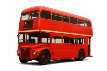 Iconic red london double-decker bus, a classic vintage public transport symbol representing travel and england