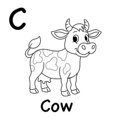 Coloring book kids, coloring pictures of cow, coloring book animal