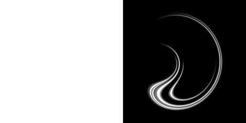 Flowing Light Curve with Transparent and Black Background
