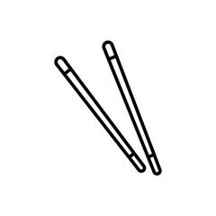 Outline chopsticks asian food dining utensil line art
