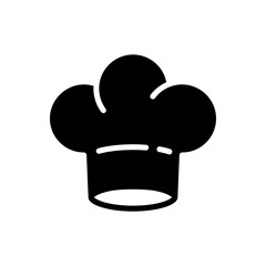 Chef hat cooking food kitchen professional flat icon
