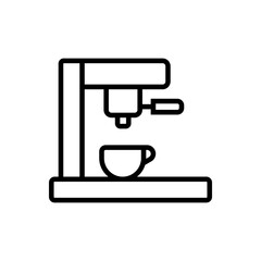 Outline coffee machine kitchen appliance brewing line art
