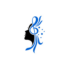 simple singer and chord element logo design vector with flat style