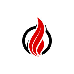 modern fire logo design vector with flat style