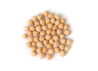 Chickpea, chick pea pile, dry Cicer arietinum fruits, raw Bengal gram legume, garbanzo beans
