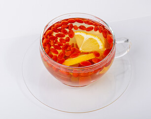 Goji Berry Tea Isolated, Lycium Barbaru Drink