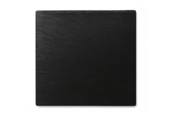 Black slate board presenting a textured natural rock surface for food serving or background use, transparent background