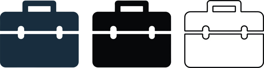 Briefcase icon vector isolated on white background, business and office symbol in flat style