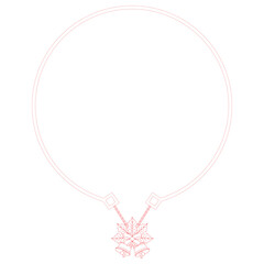 frame with Christmas decoration in the form of bells