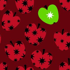 Summer fruit seamless apples pattern for wrapping paper and fabrics and party accessories and kids print