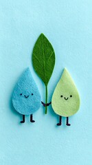 green leaf and water drops