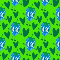 Summer fruits seamless strawberries pattern for wrapping paper and fabrics and kids clothes print and fashion textiles