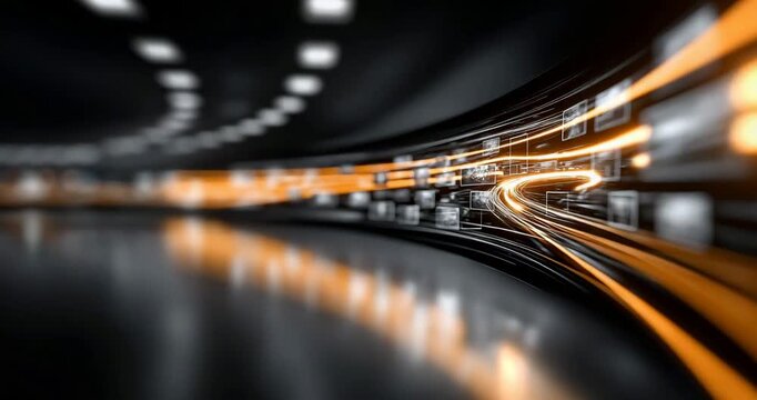 Dynamic Cursor Navigating Blank Thumbnails Traffic Streaks Motion Blur