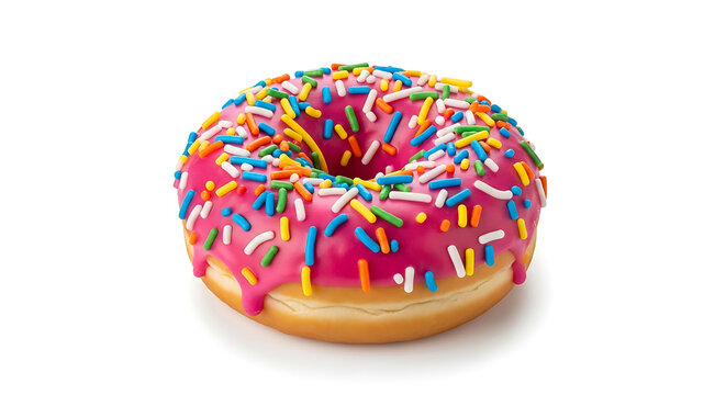 Donut with pink icing and sprinkles