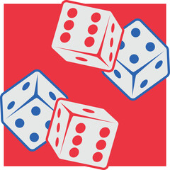 Dice, Vector Dice Image, Dice Logo, Dice Icon, Rolling Dice Cartoon.
