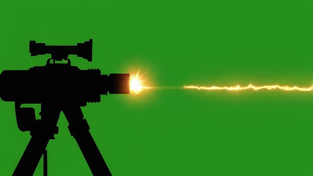 A pack of realistic muzzle flash effects with fire and smoke on a green screen. A perfect chroma key element for action, military, or weapon VFX.