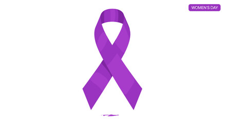 Purple Awareness Ribbon: A minimalist, vibrant purple ribbon serves as a powerful symbol of support, solidarity, and awareness, conveying a message of unity and hope. 