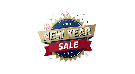 New Year Sale Banner: A festive and vibrant banner promoting a New Year sale, adorned with celebratory elements. 