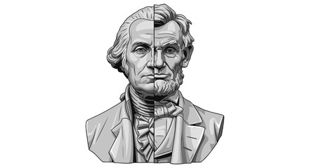 Lincoln's Legacy: A dual portrait of a historical figure. This striking illustration highlights the enduring image and influence of one of history's most prominent figures.