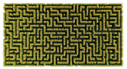 Aerial view of corn maze isolated on white and transparent background, PNG