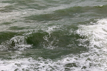 North Sea Waves under a &ndash; Dramatic Moody Seascape