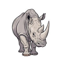Fototapeta premium Rhinoceros standing in a natural pose with detailed features 