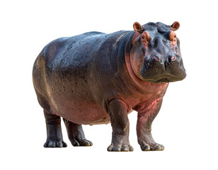 Fototapeta premium Hippopotamus isolated on transparent background. 