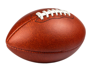 American football leather ball isolated on transparent background