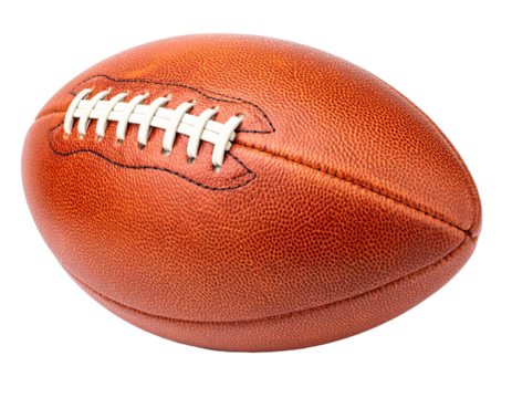 American football leather ball isolated on transparent background