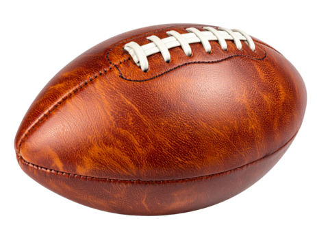 American football leather ball isolated on transparent background
